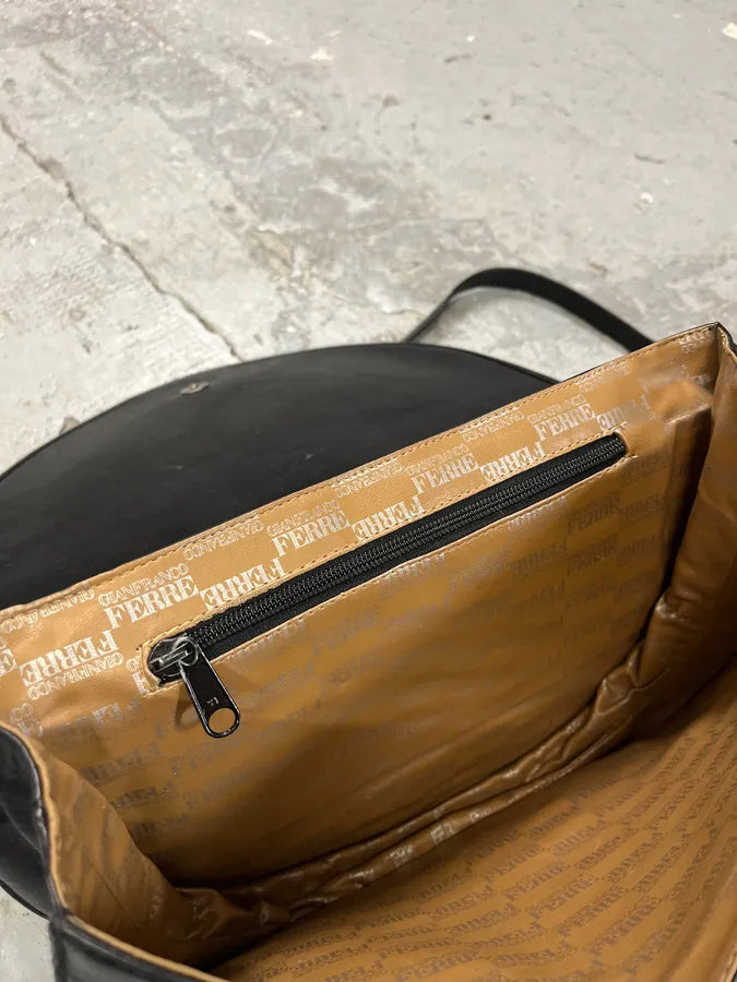 2000s Gianfranco Ferré Black Leather Crocodile Embossed Bag gNJHuhT 6