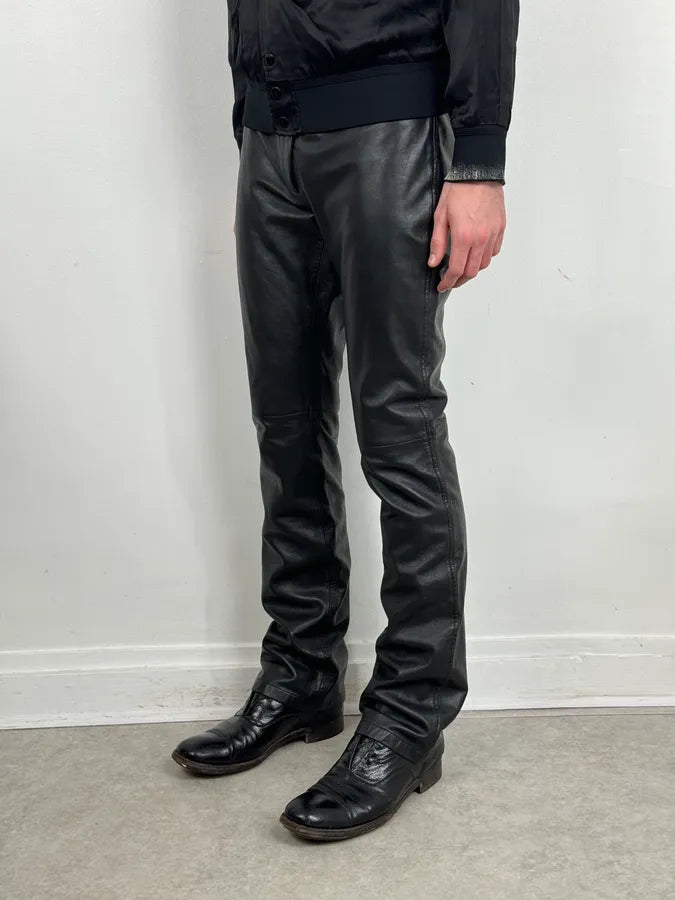 2000s Gianfranco Ferré Black Leather Pants OzCmmgp 1