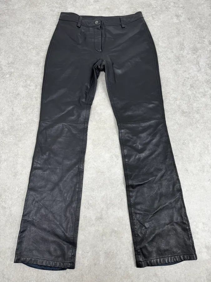 2000s Gianfranco Ferré Black Leather Pants OzCmmgp 3
