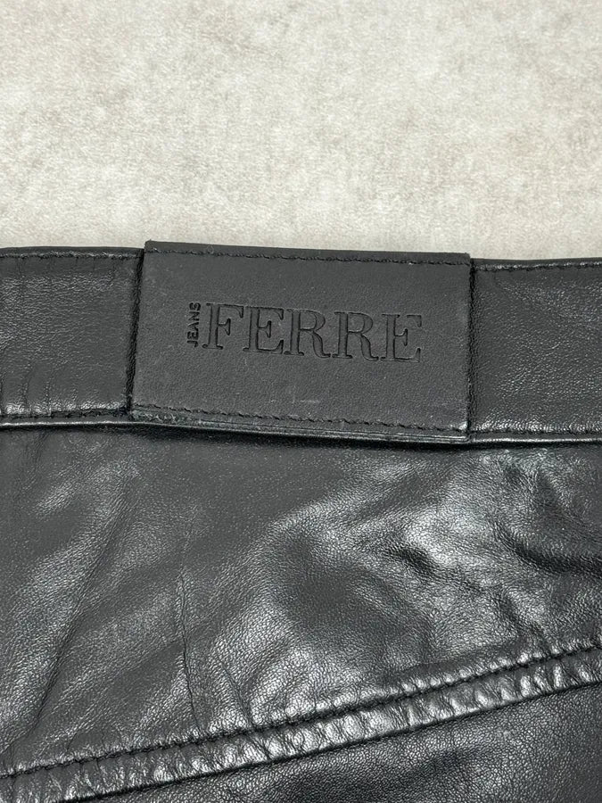 2000s Gianfranco Ferré Black Leather Pants OzCmmgp 9