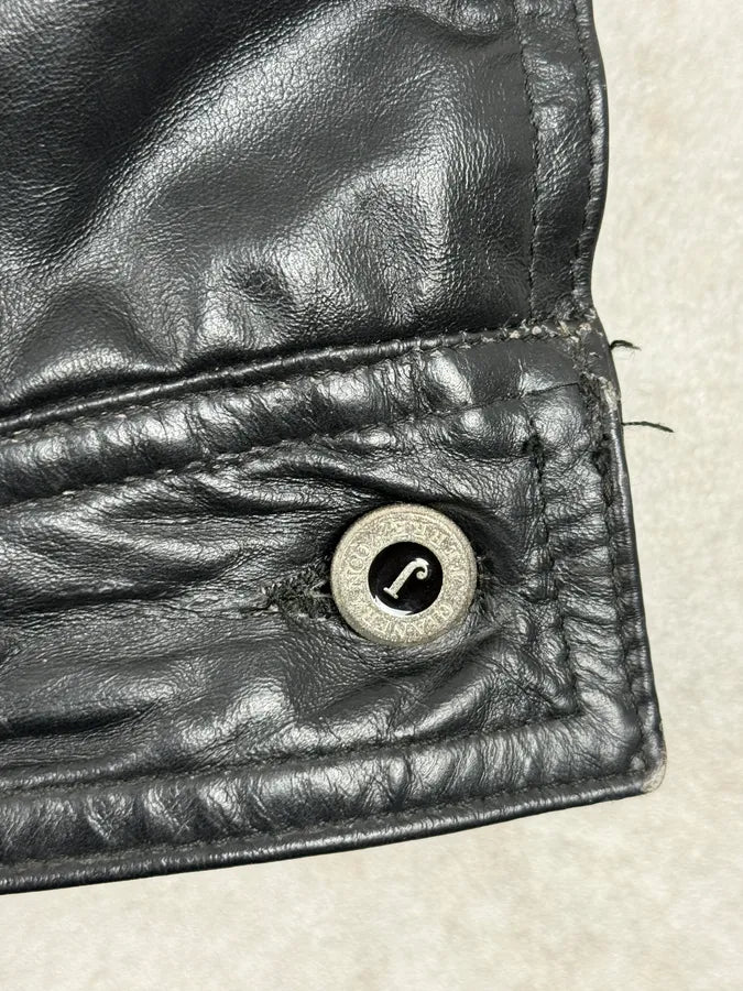 2000s Gianfranco Ferré Black Leather Trucker Jacket vrvRykd 8