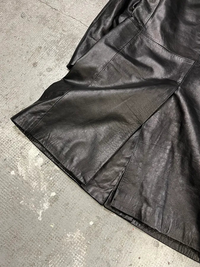 2000s Gianfranco Ferré Black Matrix Long Trench Leather Jacket nObYwYH 7