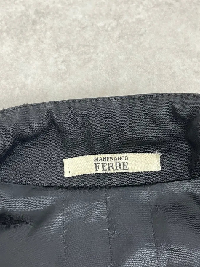 2000s Gianfranco Ferré Black Nylon & Leather Bomber Jacket tPEXopf 7