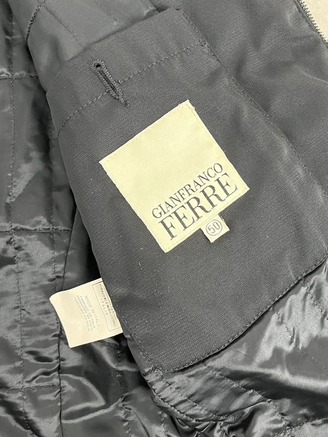 2000s Gianfranco Ferré Black Nylon & Leather Bomber Jacket tPEXopf 9