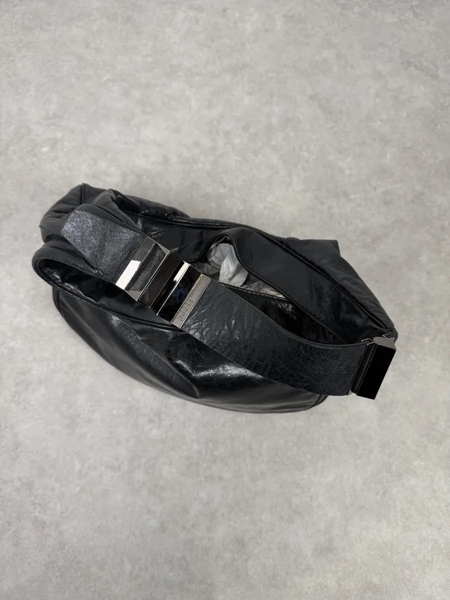 2000s Gianfranco Ferré Black Premium Curved Leather Bag IJNlBPx 6