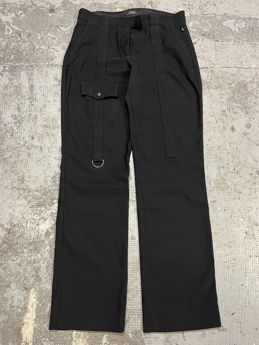 2000s Gianfranco Ferré Black Straps Pants (S) tRpkpyF 1