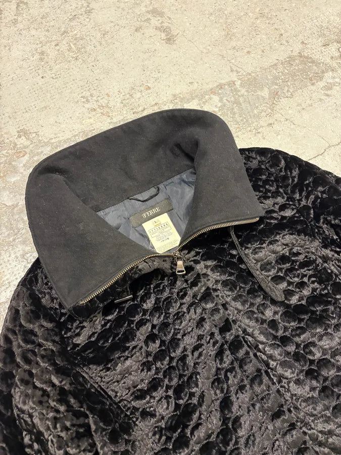 2000s Gianfranco Ferré Black Textured Hybrid Black Jacket qfZweLI 4