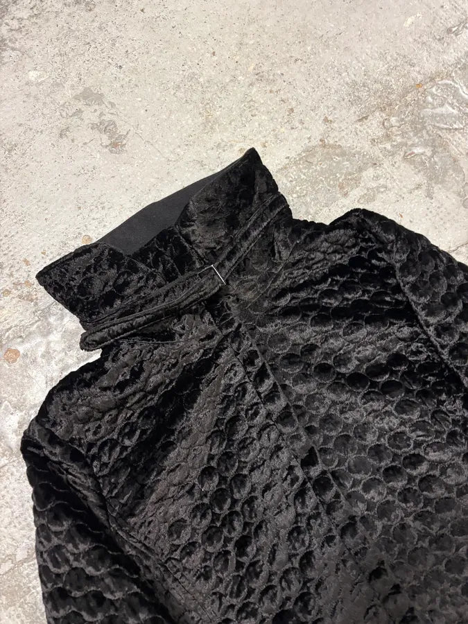 2000s Gianfranco Ferré Black Textured Hybrid Black Jacket qfZweLI 5