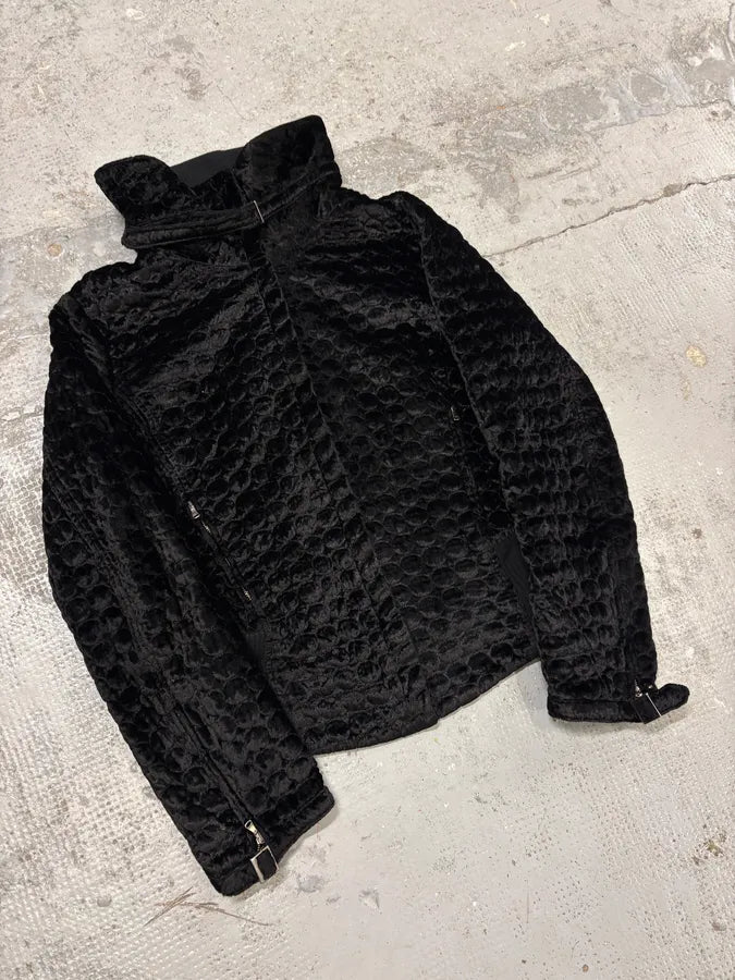 2000s Gianfranco Ferré Black Textured Hybrid Black Jacket qfZweLI 3