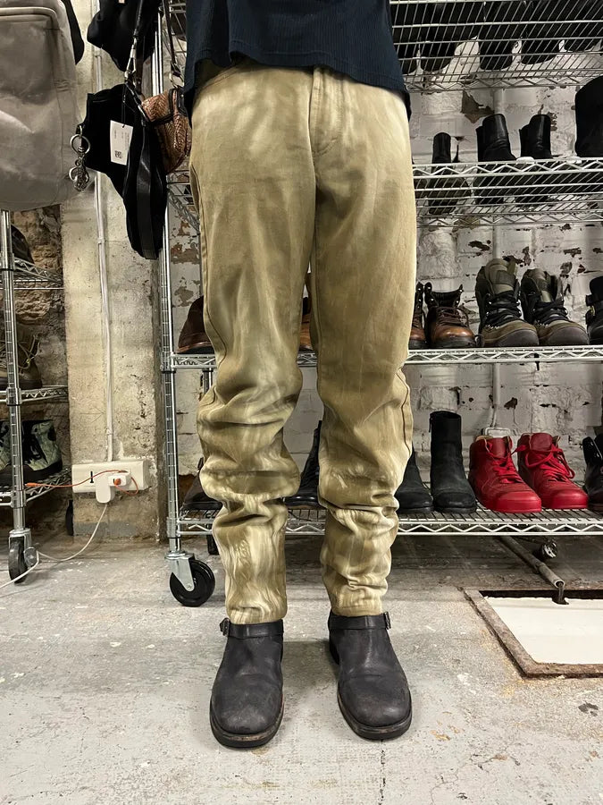 2000s Gianfranco Ferré Bleached Effect Green Pants BJhpbei 1