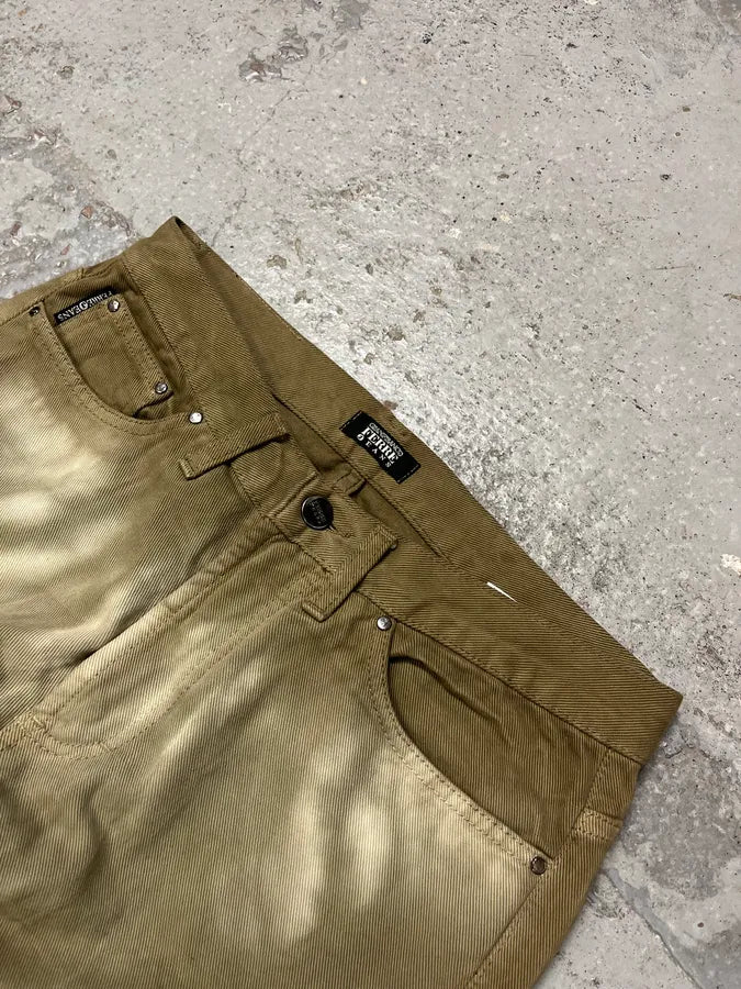 2000s Gianfranco Ferré Bleached Effect Green Pants BJhpbei 5