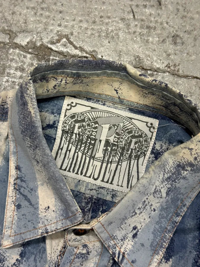 2000s Gianfranco Ferré Blue Stripes Eroded Shirt qNiAOsl 7