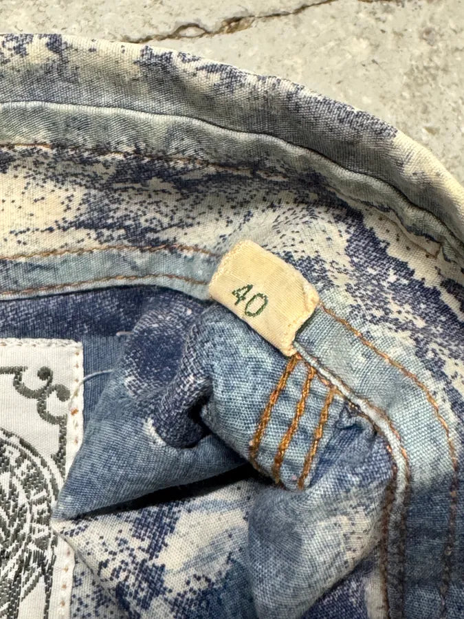 2000s Gianfranco Ferré Blue Stripes Eroded Shirt qNiAOsl 8