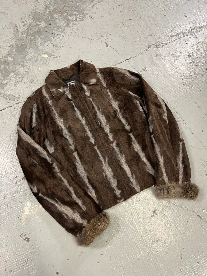 2000s Gianfranco Ferré Brown & Grey Faux Fur Jacket xvqIYDZ 3