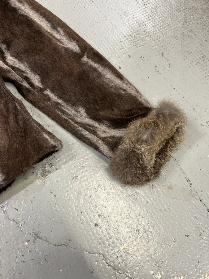 2000s Gianfranco Ferré Brown & Grey Faux Fur Jacket xvqIYDZ 5