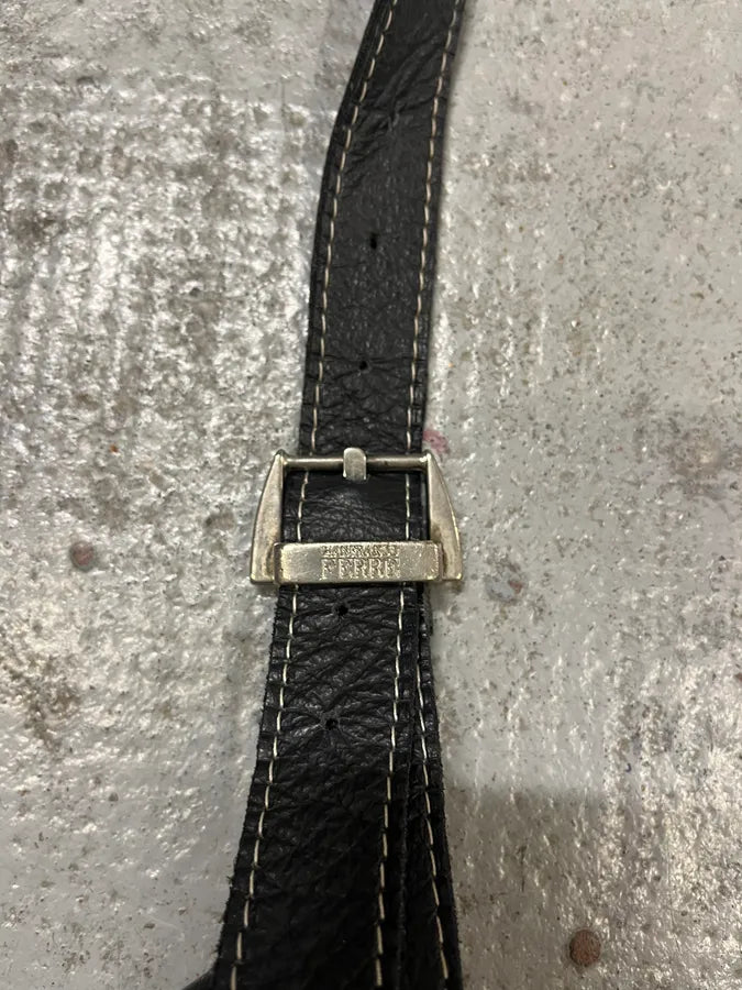 2000s Gianfranco Ferré Brown Crocodile Leather Canva Shoulder Bag RzfzAcp 3