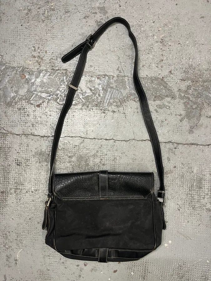 2000s Gianfranco Ferré Brown Crocodile Leather Canva Shoulder Bag RzfzAcp 6