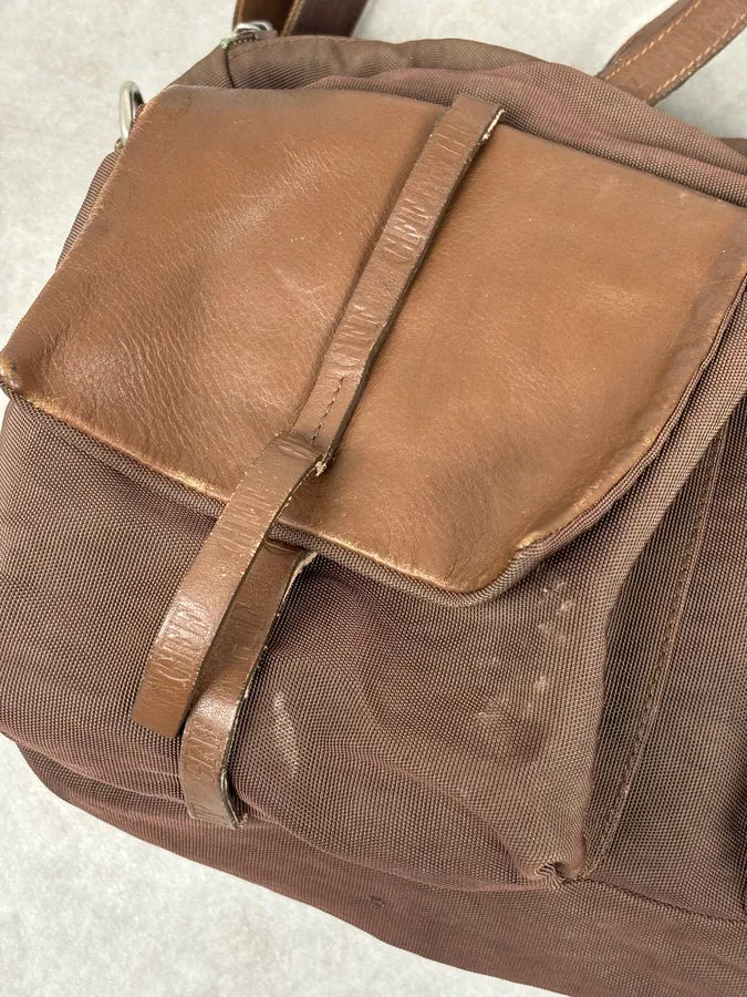 2000s Gianfranco Ferré Brown Hybrid Leather Shoulder Bag qBDiYlY 9