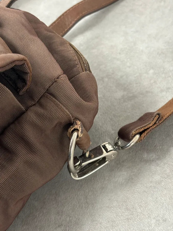 2000s Gianfranco Ferré Brown Hybrid Leather Shoulder Bag qBDiYlY 11