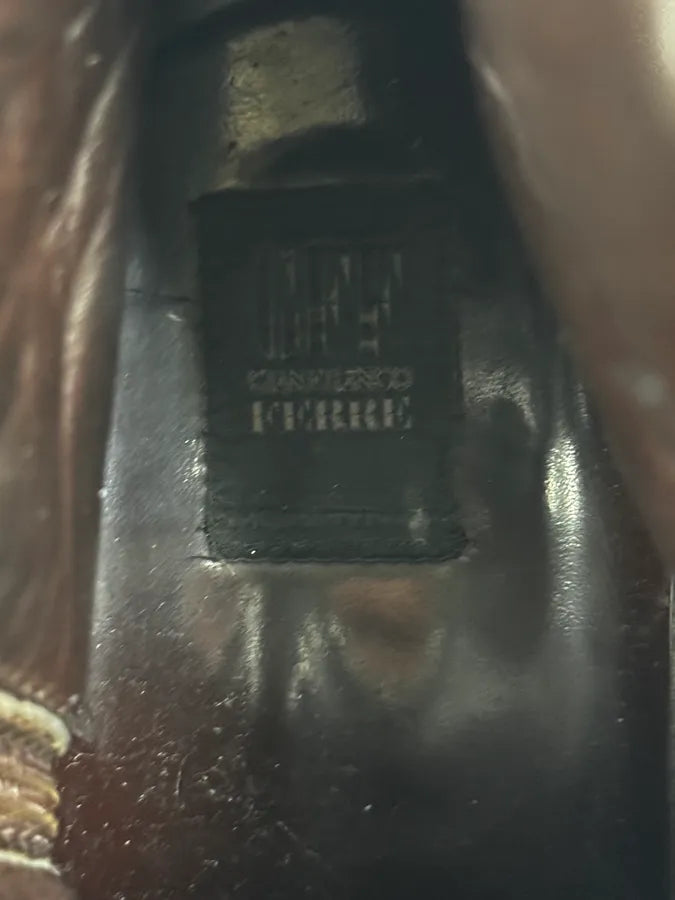 2000s Gianfranco Ferré Brown Leather Army Boots oivDyIm 6
