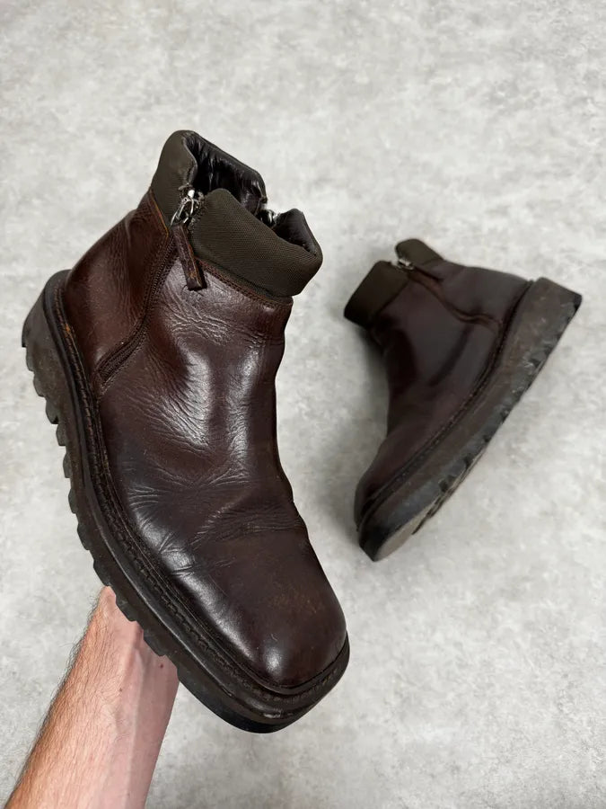 2000s Gianfranco Ferré Brown Leather Army Boots oivDyIm 0