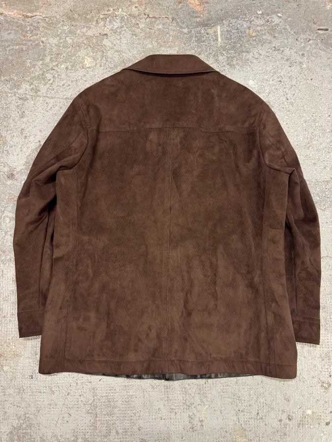 2000s Gianfranco Ferré Brown Suede Leather Jacket BCxjnSF 4