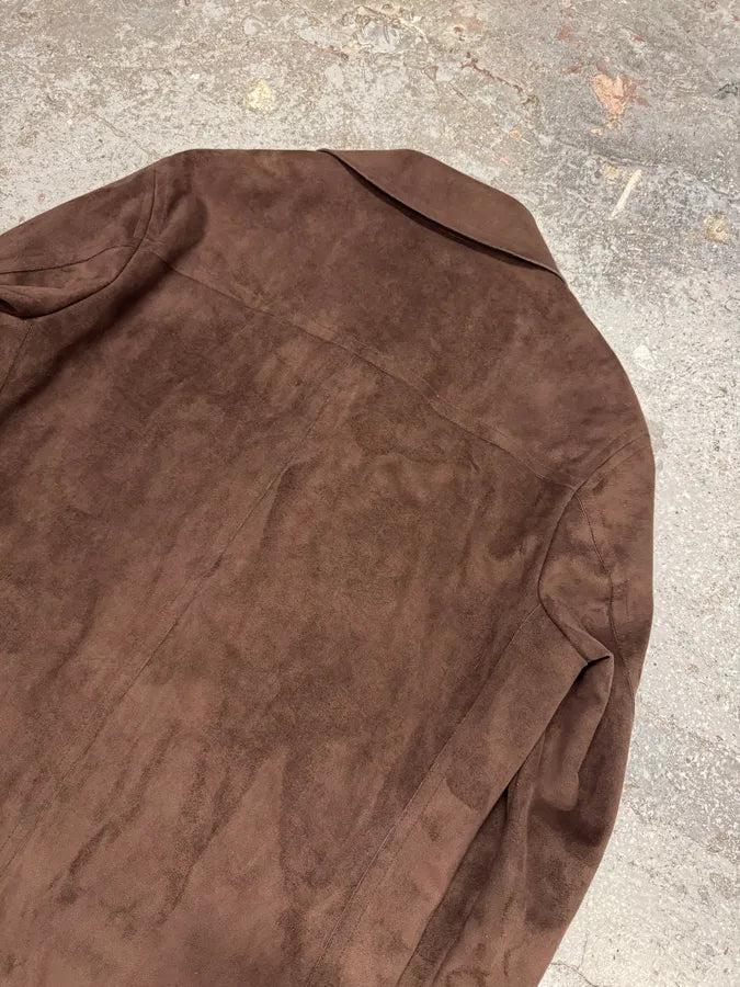 2000s Gianfranco Ferré Brown Suede Leather Jacket BCxjnSF 5