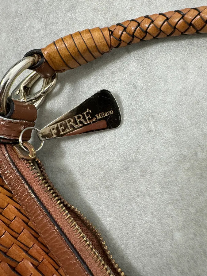 2000s Gianfranco Ferré Brown Woven Gradient Handle Bag WERgTEa 6