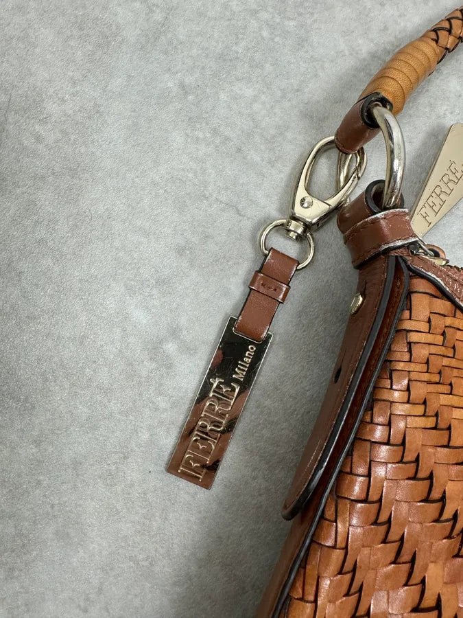 2000s Gianfranco Ferré Brown Woven Gradient Handle Bag WERgTEa 5