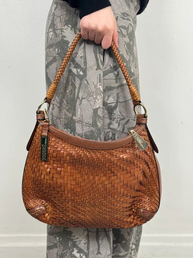 2000s Gianfranco Ferré Brown Woven Gradient Handle Bag WERgTEa 1