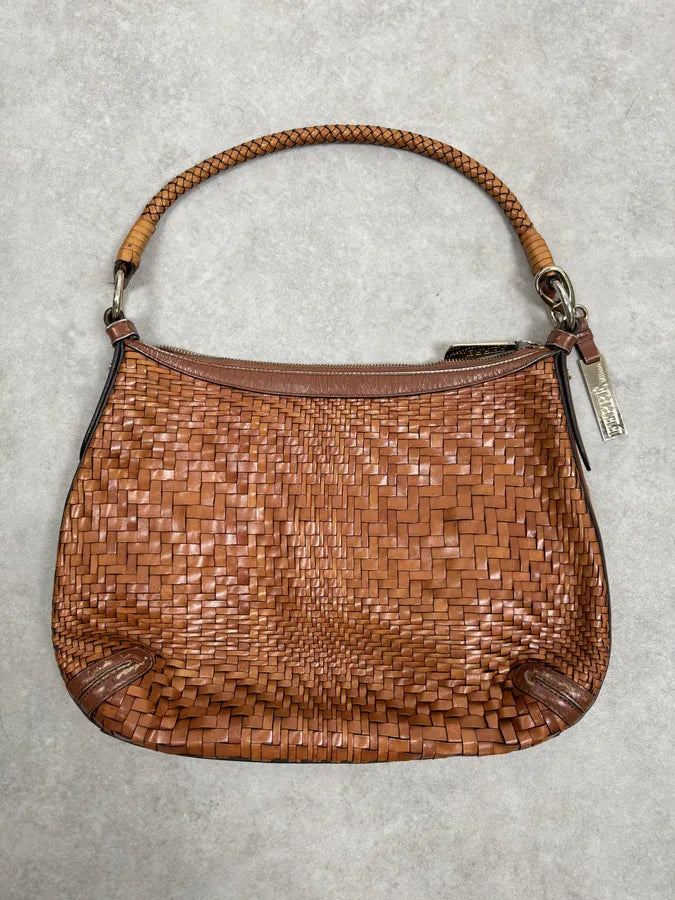 2000s Gianfranco Ferré Brown Woven Gradient Handle Bag WERgTEa 3