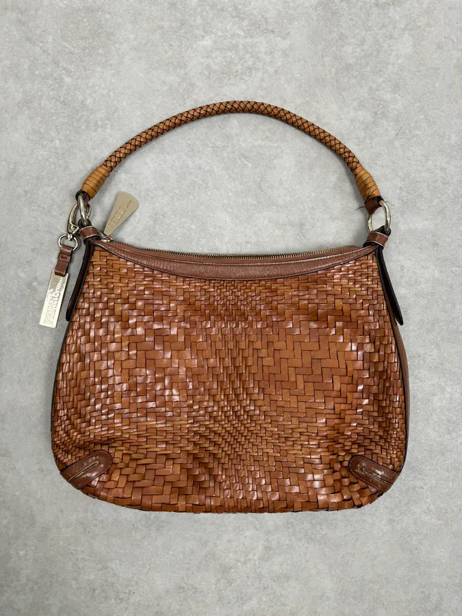 2000s Gianfranco Ferré Brown Woven Gradient Handle Bag WERgTEa 0