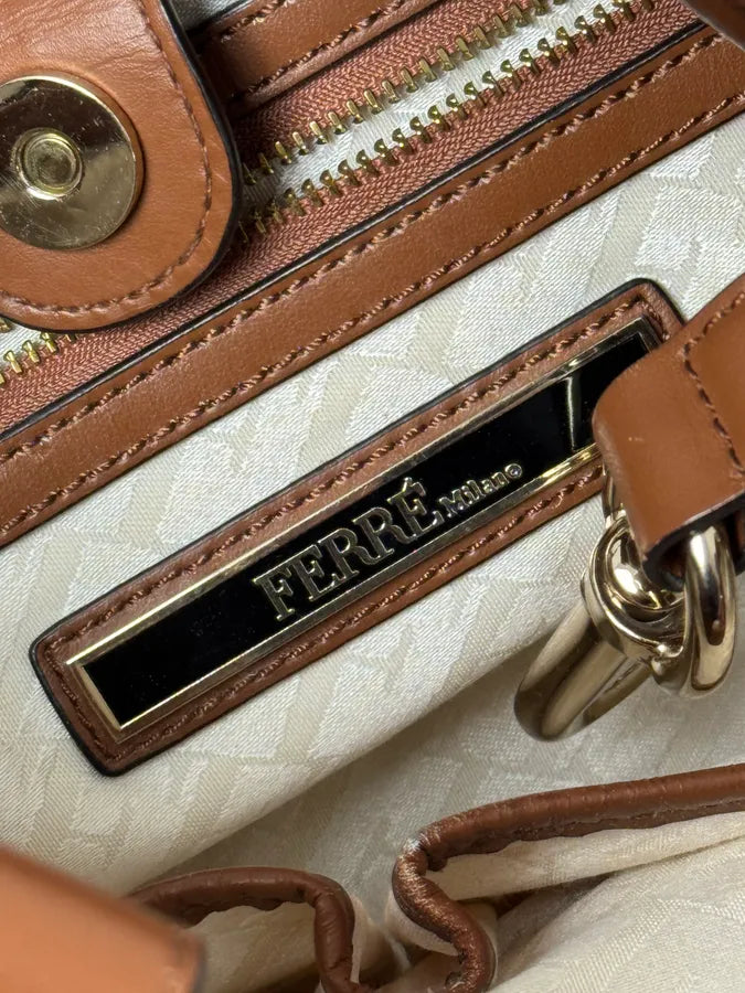 2000s Gianfranco Ferré Brown Woven Leather Handle Bag pXNyycv 4