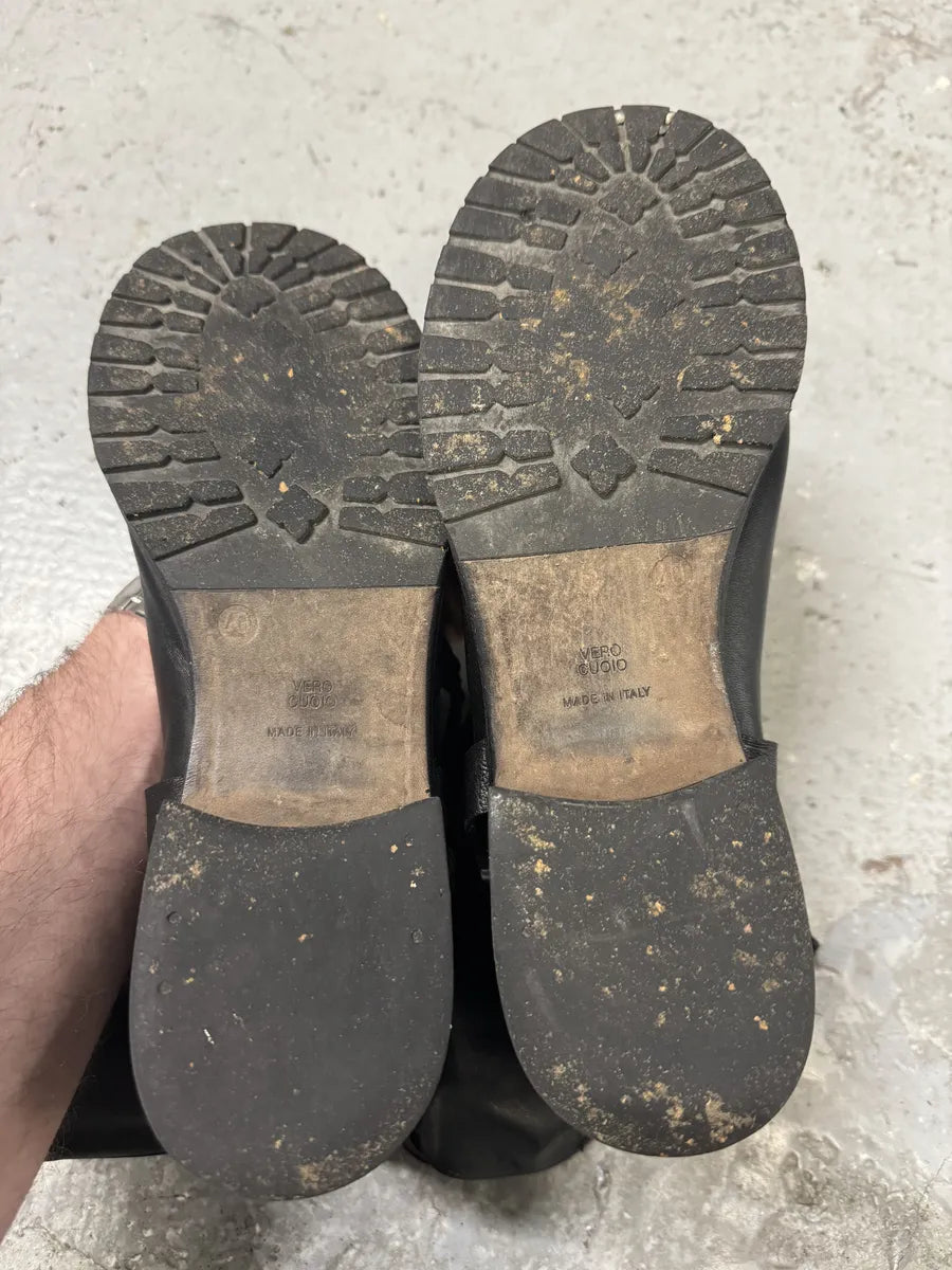 2000s Gianfranco Ferré Buckle Black Leather Boots DUHrAwF 1