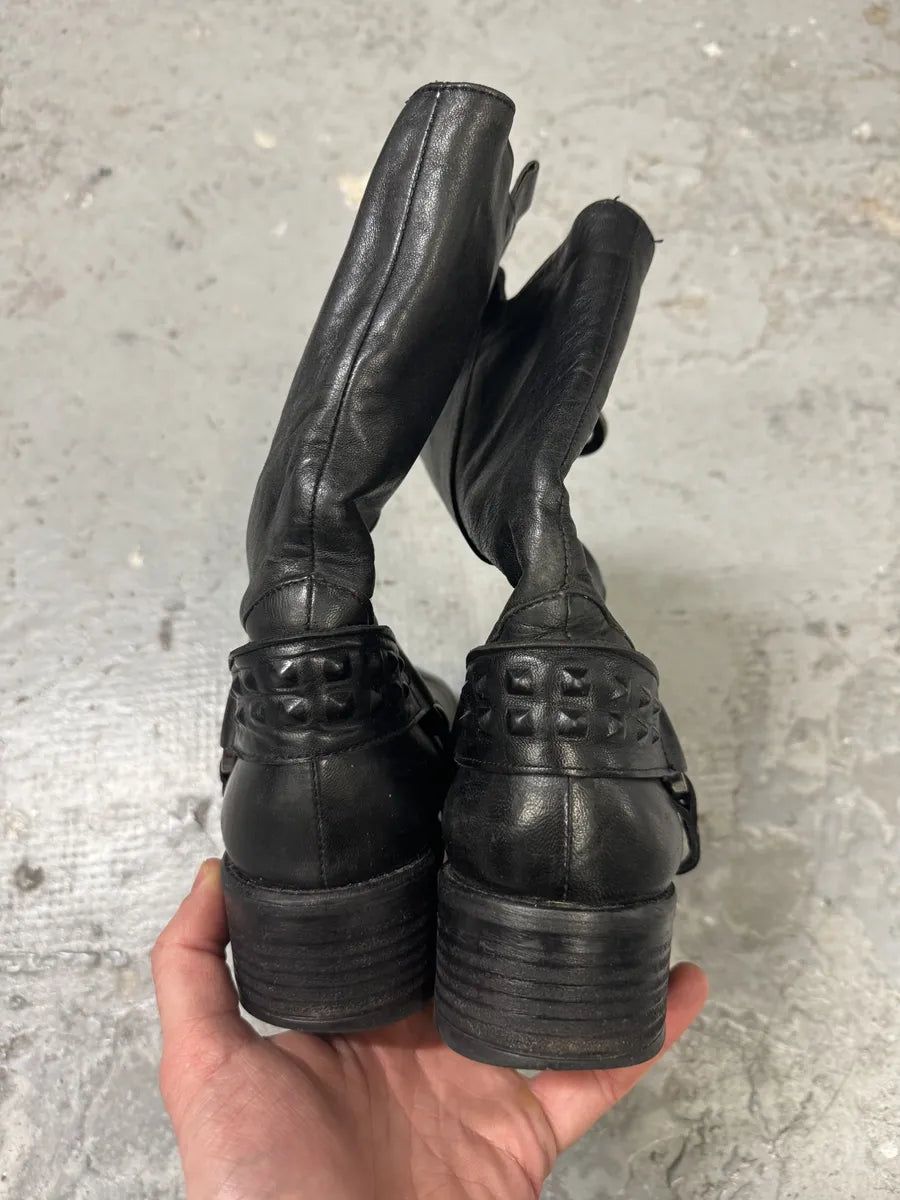 2000s Gianfranco Ferré Buckle Black Leather Boots DUHrAwF 4