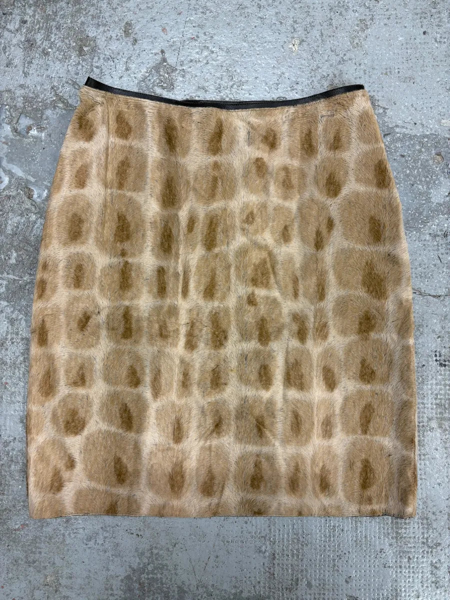 2000s Gianfranco Ferré Camel Fur Contemporary Skirt unocLiQ 2