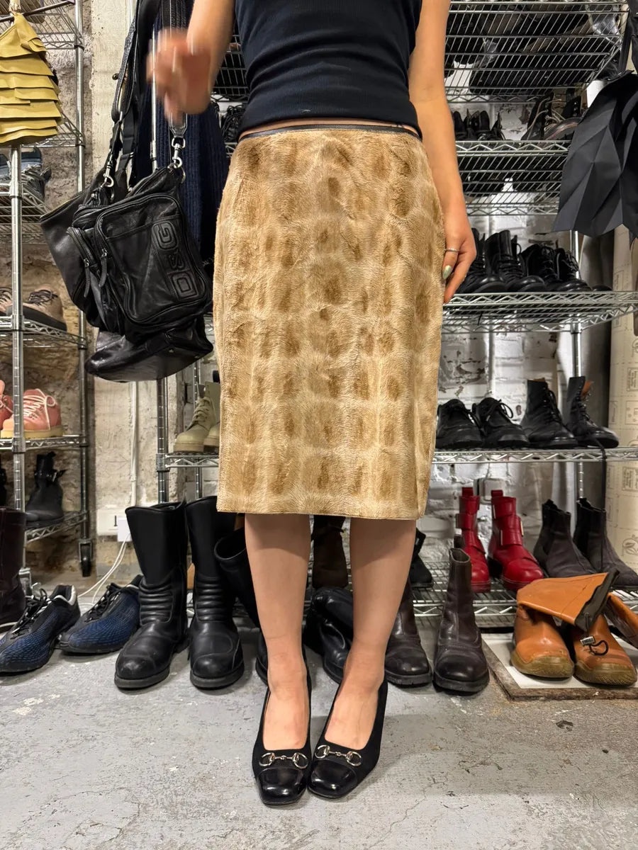 2000s Gianfranco Ferré Camel Fur Contemporary Skirt unocLiQ 0