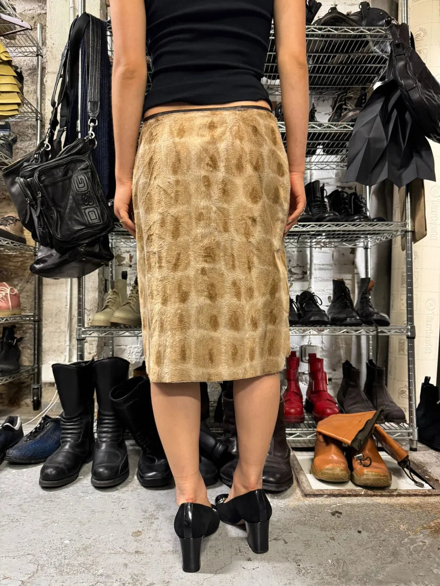 2000s Gianfranco Ferré Camel Fur Contemporary Skirt unocLiQ 1