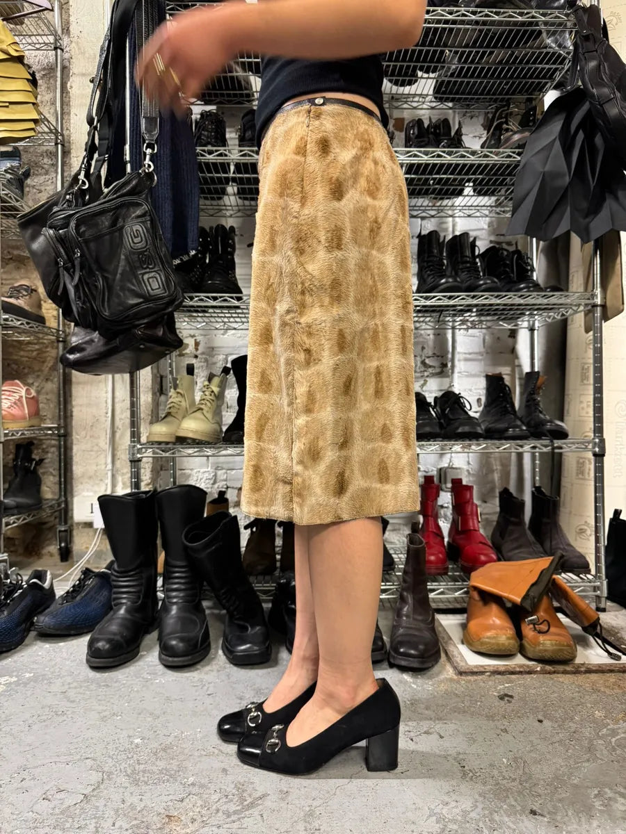 2000s Gianfranco Ferré Camel Fur Contemporary Skirt unocLiQ 3