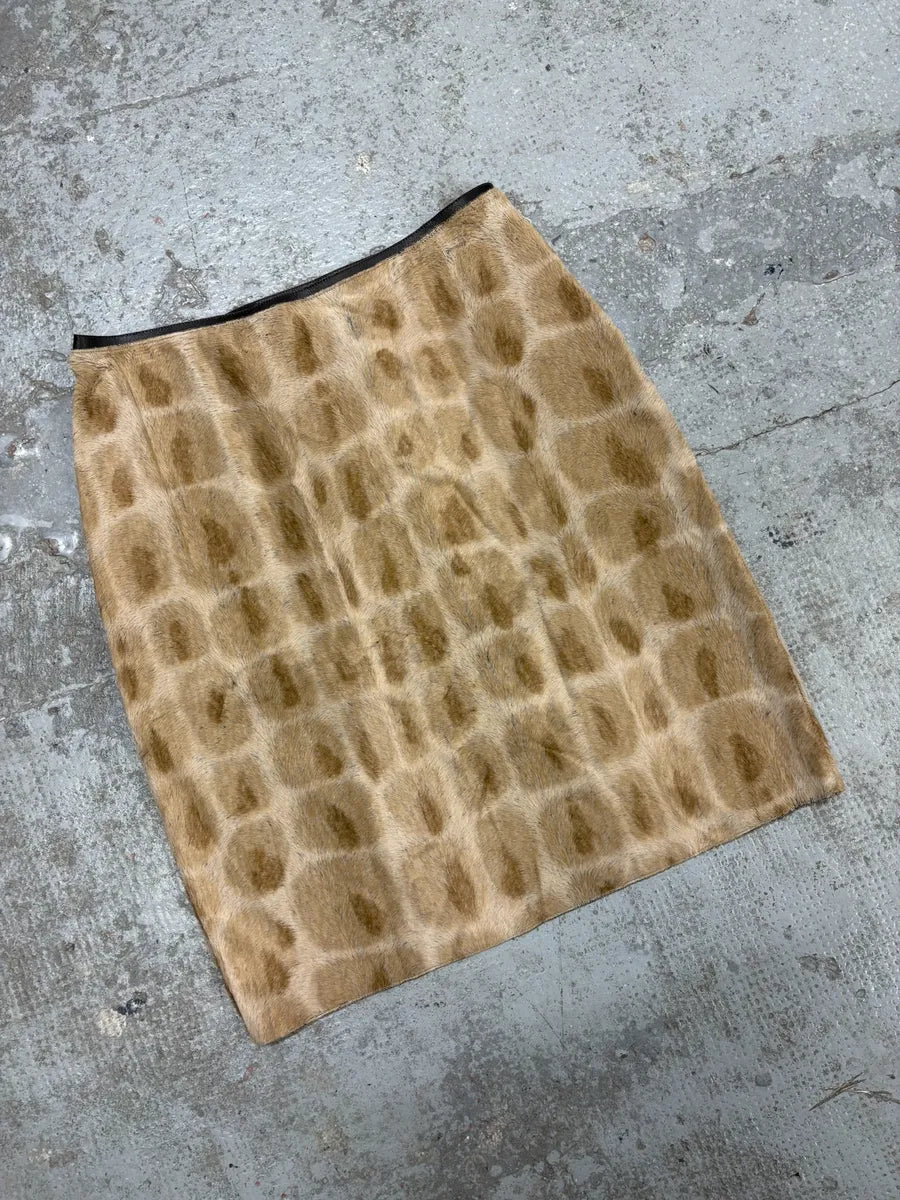 2000s Gianfranco Ferré Camel Fur Contemporary Skirt unocLiQ 4