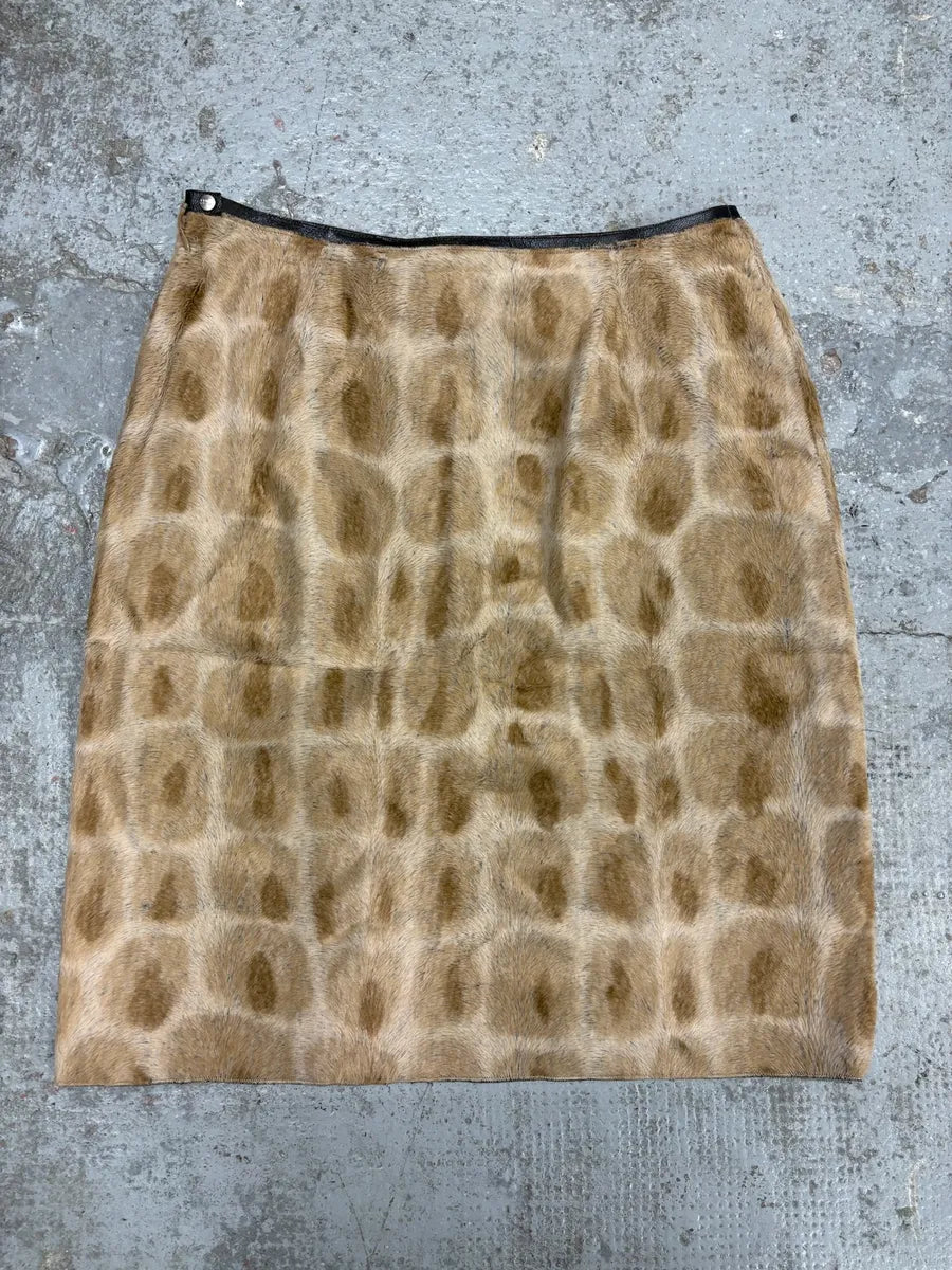 2000s Gianfranco Ferré Camel Fur Contemporary Skirt unocLiQ 5
