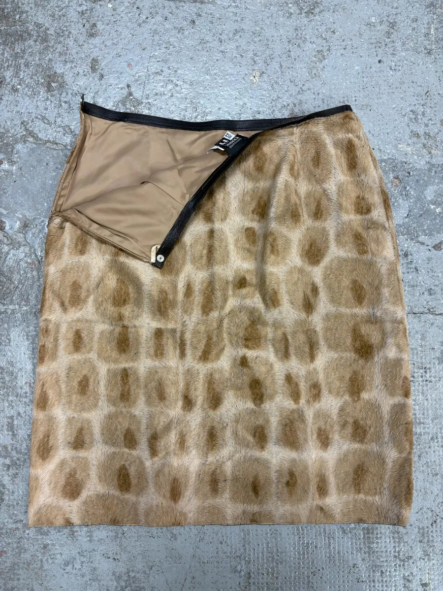 2000s Gianfranco Ferré Camel Fur Contemporary Skirt unocLiQ 7