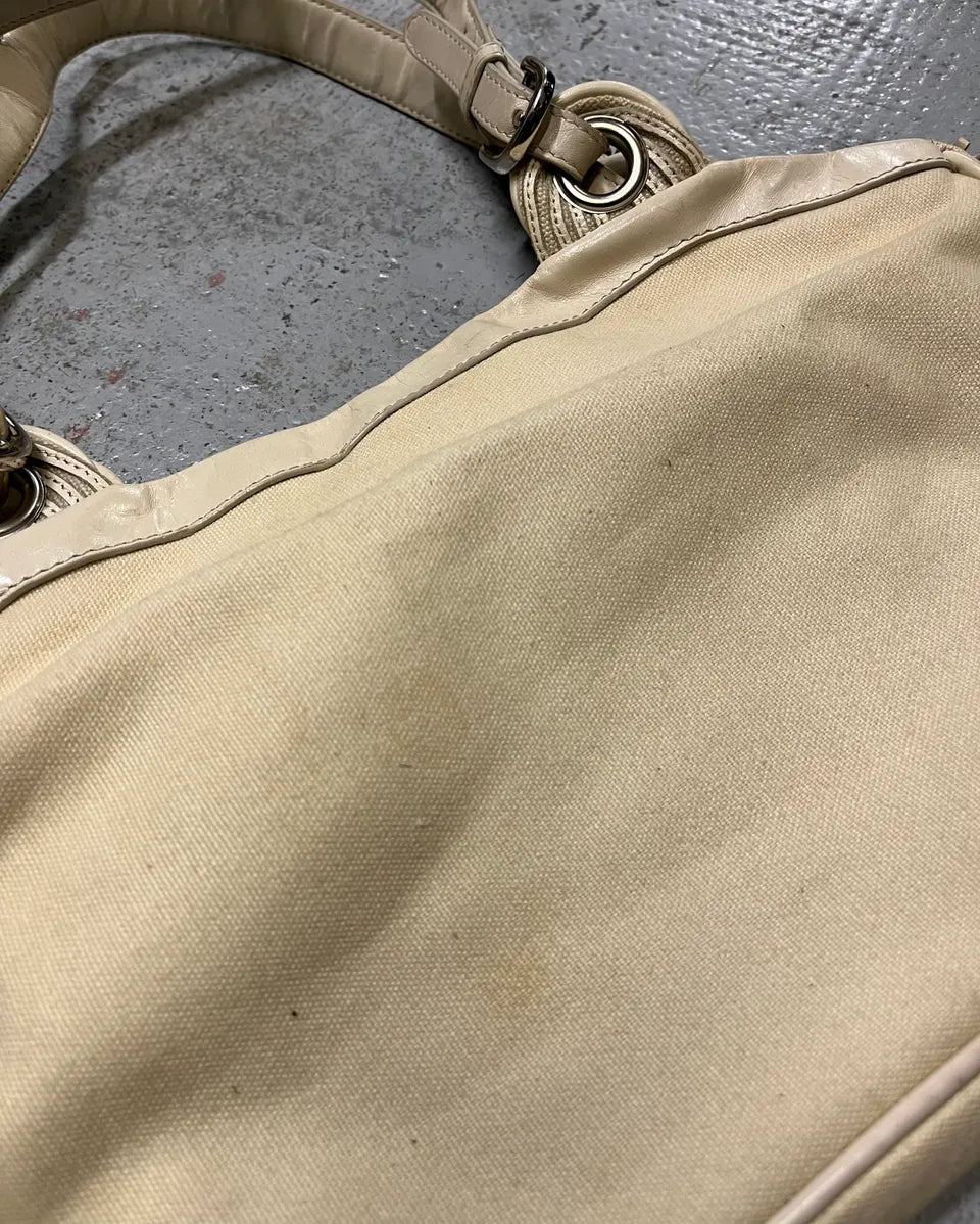 2000s Gianfranco Ferré Cream Beaded Embellished Handle Bag TFCrdxy 7