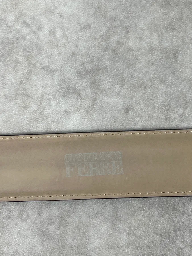 2000s Gianfranco Ferré Crocodile Embossed Leather Black Belt WCnBjfs 6
