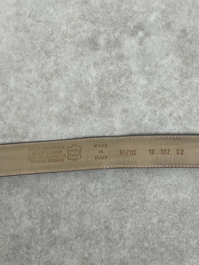 2000s Gianfranco Ferré Crocodile Embossed Leather Black Belt WCnBjfs 4