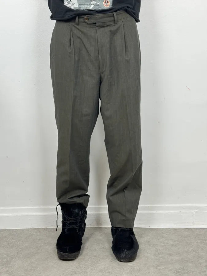 2000s Gianfranco Ferré Dark Green Cozy Tailored Pants mxeBDnn 1