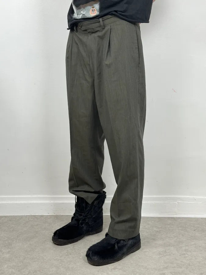 2000s Gianfranco Ferré Dark Green Cozy Tailored Pants mxeBDnn 2