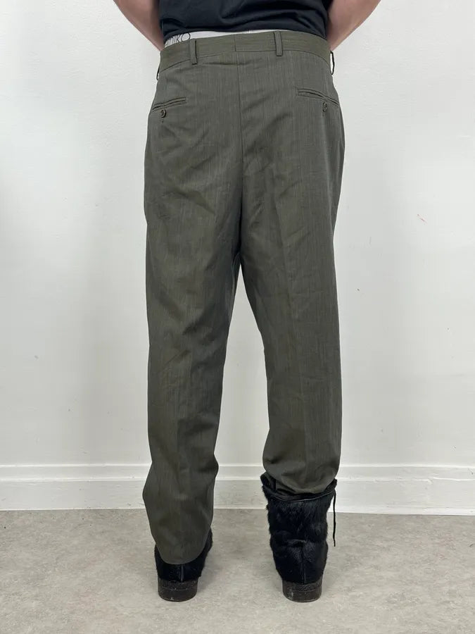 2000s Gianfranco Ferré Dark Green Cozy Tailored Pants mxeBDnn 3