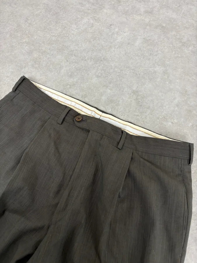 2000s Gianfranco Ferré Dark Green Cozy Tailored Pants mxeBDnn 4