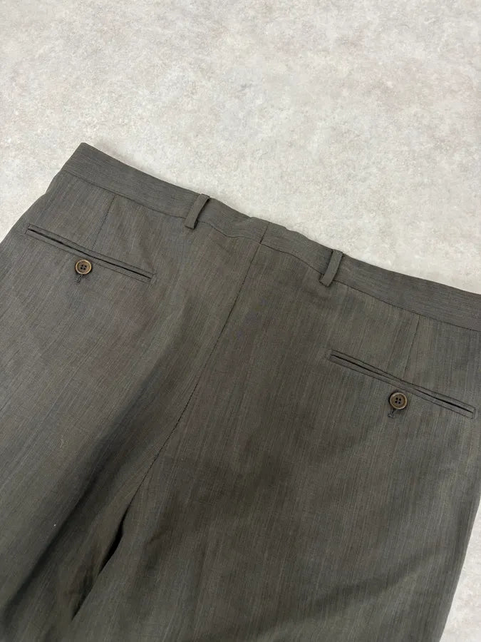 2000s Gianfranco Ferré Dark Green Cozy Tailored Pants mxeBDnn 6